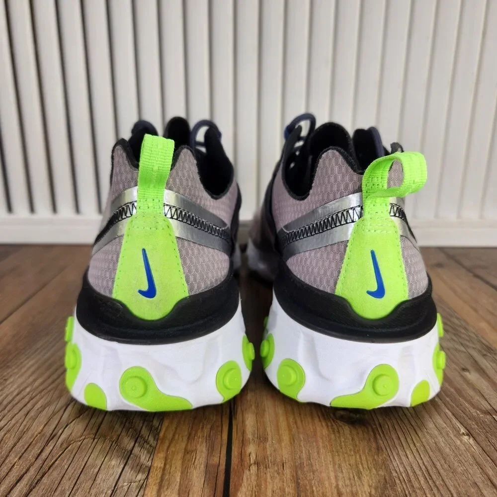 Nike React Element 55 SE Running Shoes Mens Sz 8.5 Pumice Silver Volt CI3831-200